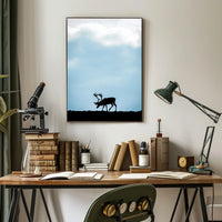 Silhouette Of A Reindeer Poster