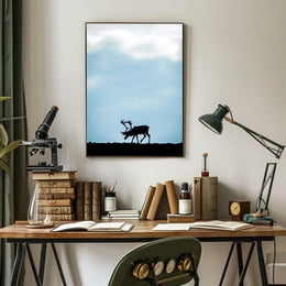Silhouette Of A Reindeer Poster