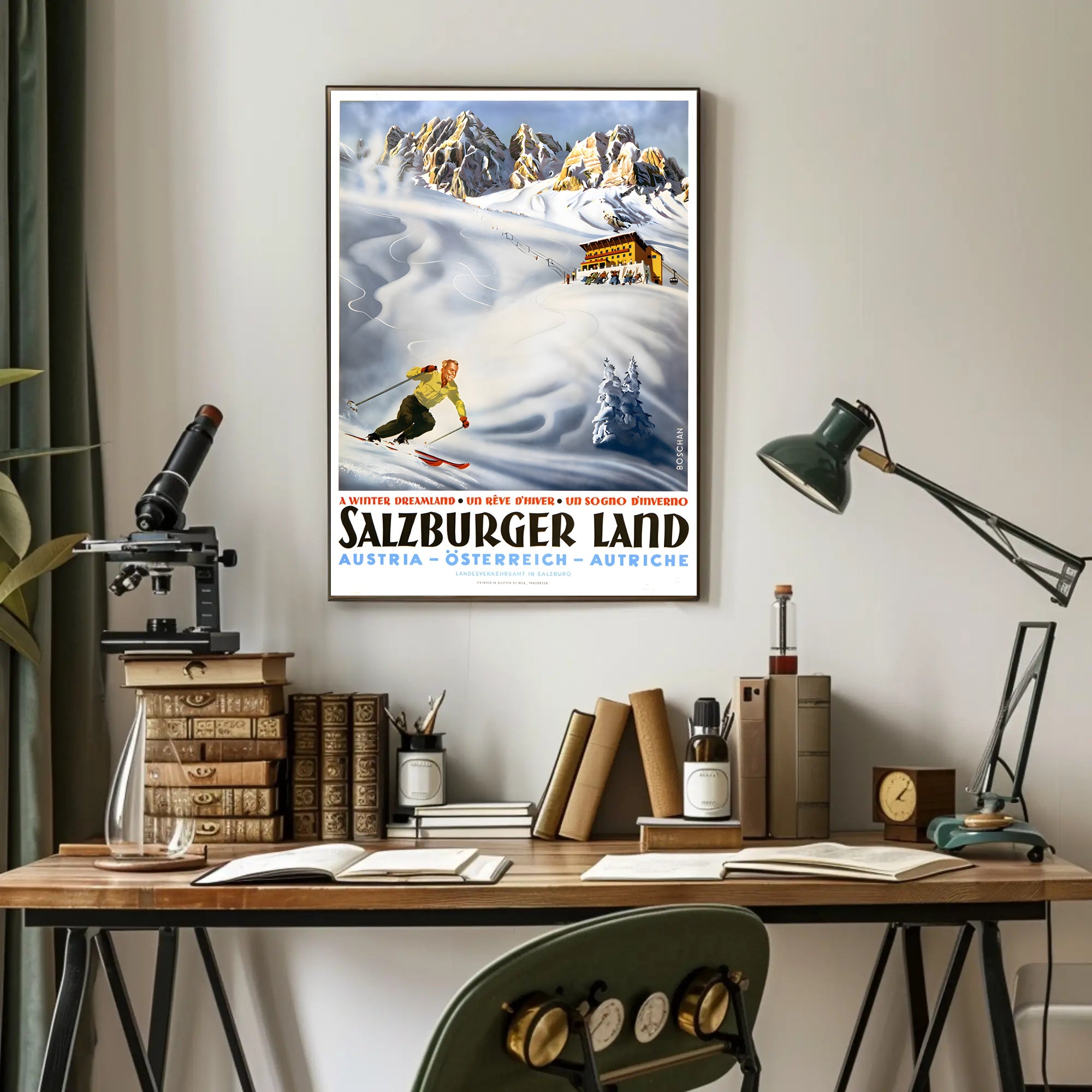 Salzburger Winter Adventure Vintage Travel Poster PosterGoat