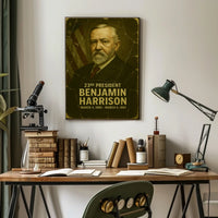 Benjamin Harrison 23rd President of the United States Damaged Photograph Poster