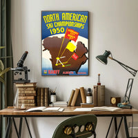 Vintage North American Ski Championships 1950 Sports Poster PosterGoat