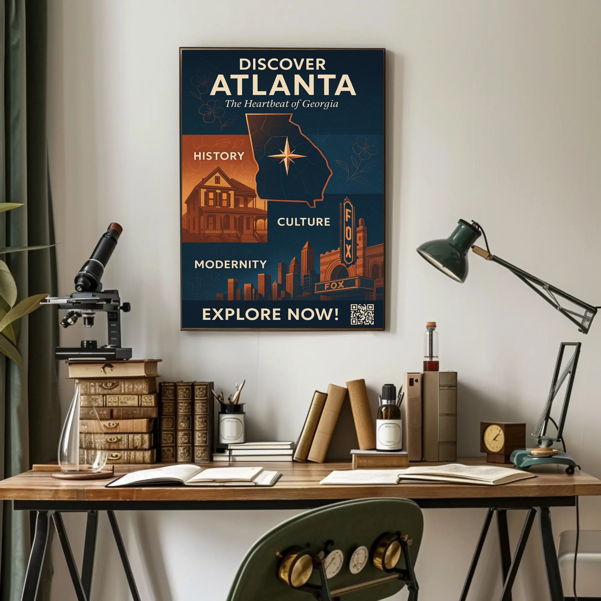 Atlanta Georgia Cultural Treasures Travel Poster PosterGoat