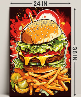 Burger Explosion Poster PosterGoat