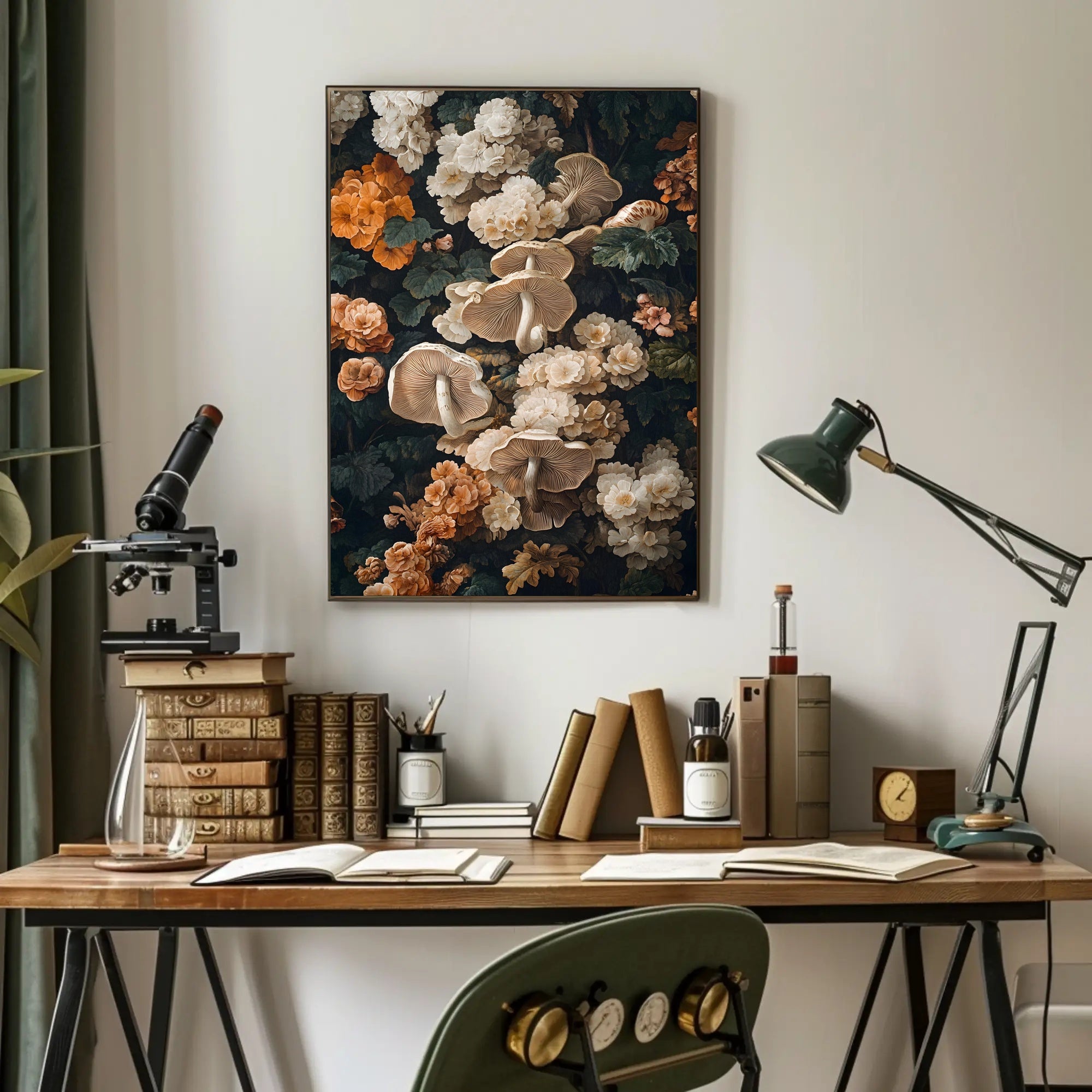 Floral And Fungal Harmony Wall Art Print