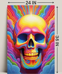 Vivid Skull Illusion Poster PosterGoat