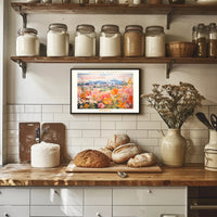 Vibrant Flower Market in Seoul Urban or Cityscape Poster