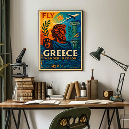 Fly To Greece Wander In Color Poster