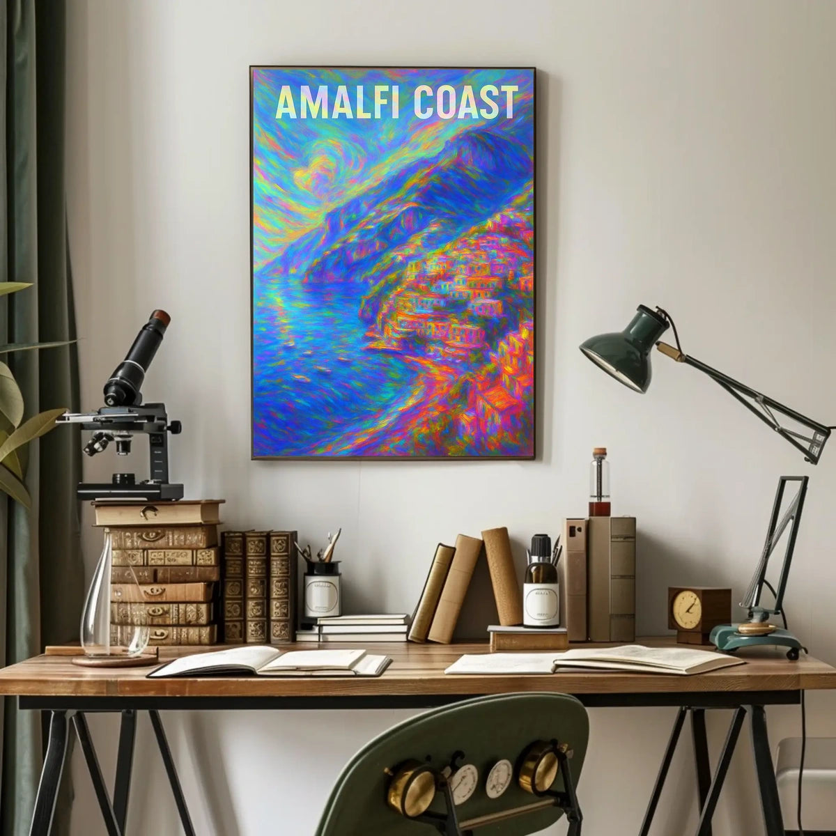 Amalfi Coast Vibrant Impression Poster For Home Decor