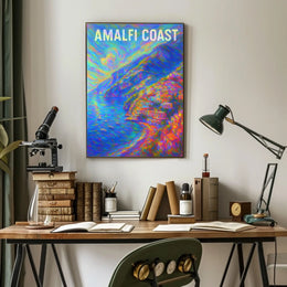 Amalfi Coast Vibrant Impression Poster For Home Decor