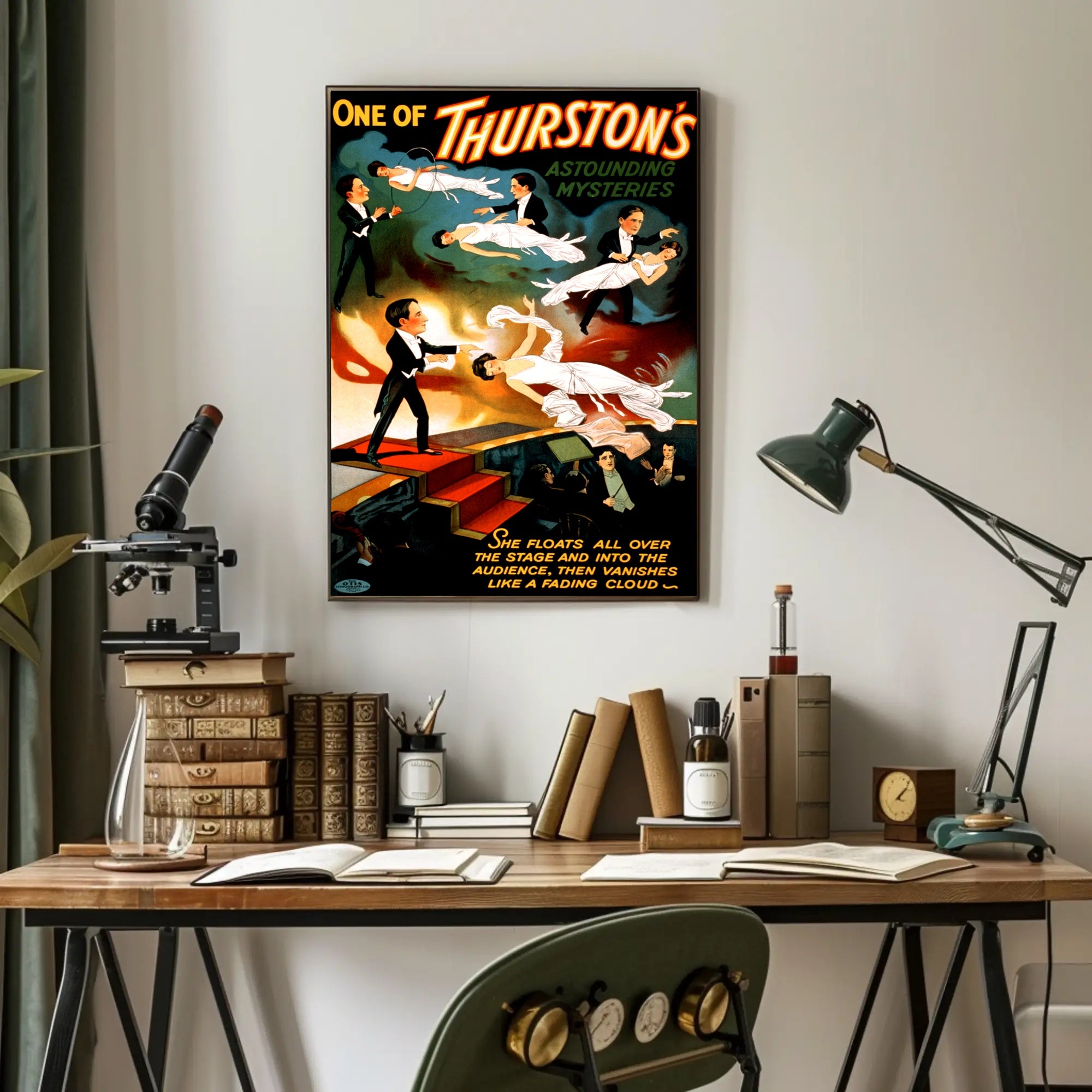 Thurston's Astounding Mysteries Vintage Illusion Cultural Poster