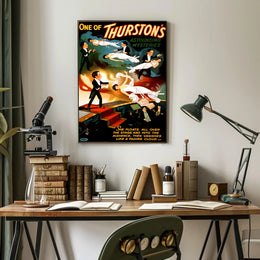 Thurston's Astounding Mysteries Vintage Illusion Cultural Poster