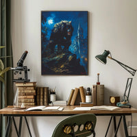 Moonlit Beast Wall Art Print Poster for Home Decor PosterGoat