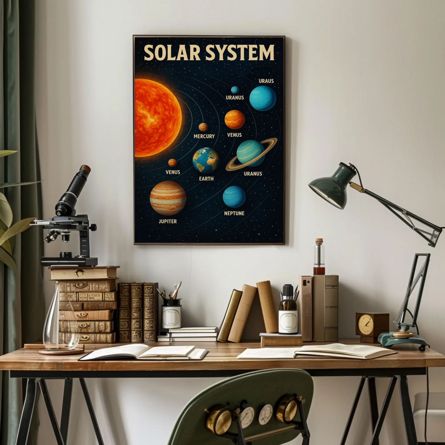 Solar System Astronomy Planets Orbit Sun Poster Poster