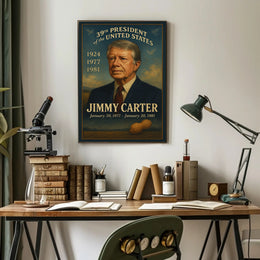 Jimmy Carter 39th President Wall Art Vintage Portrait Print PosterGoat