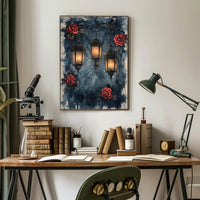 Enchanted Lanterns And Roses Poster