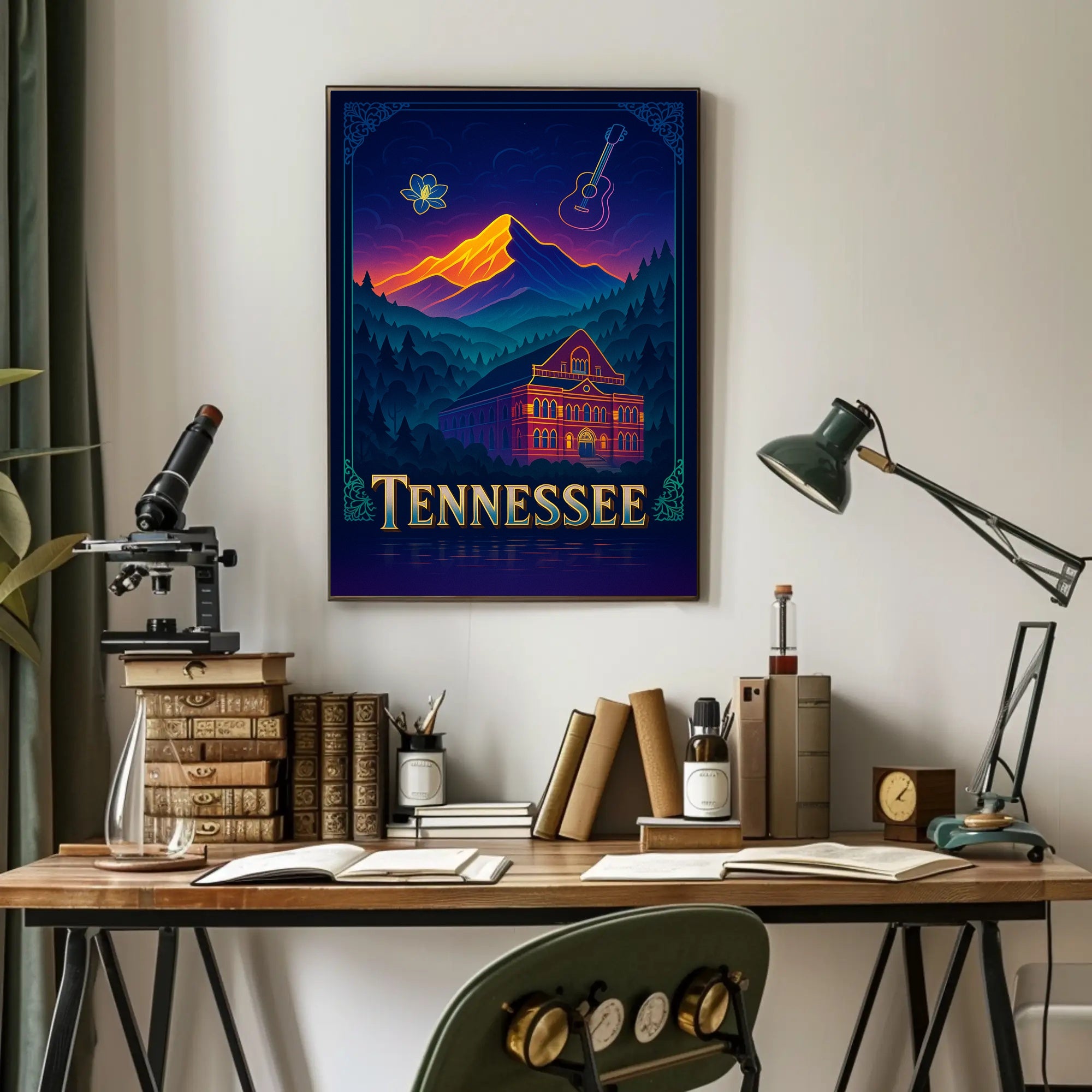 Tennessee Dreamscape Poster Vintage Travel Wall Art