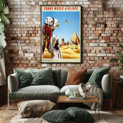 Trans World Airlines Egypt Vintage Poster