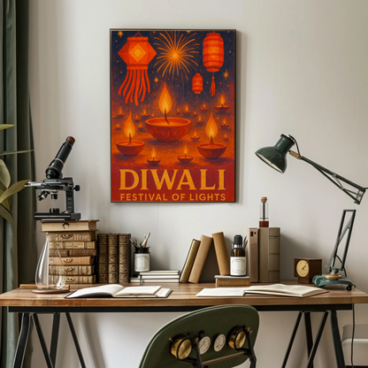 Diwali Festival of Lights Travel Poster