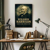 Benjamin Harrison 23rd President of the United States Double Exposure Poster