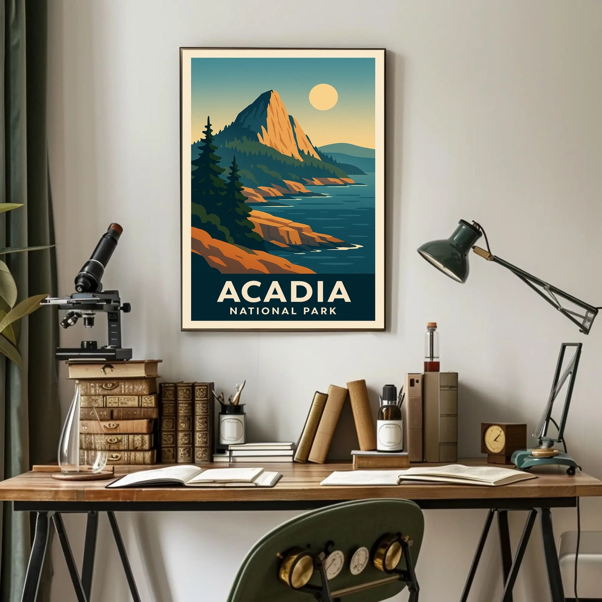 Acadia National Park Scenic Poster Wall Art Print Rustic Landscape Home Decor Travel Souvenir Poster
