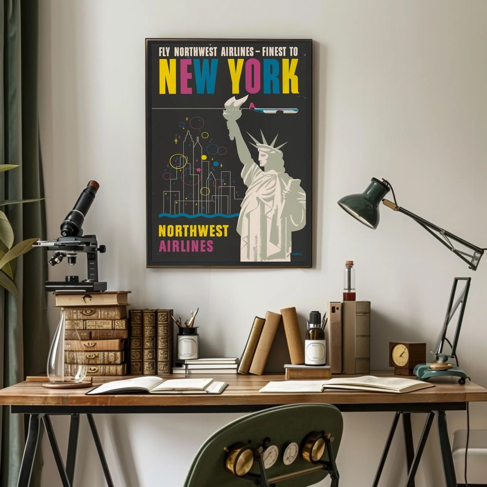 Fly Northwest Airlines to New York Poster PosterGoat
