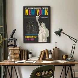 Fly Northwest Airlines to New York Poster PosterGoat