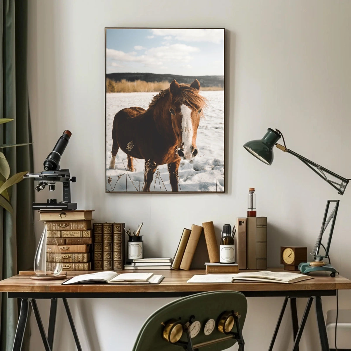 Winter Horse in the Snow Poster