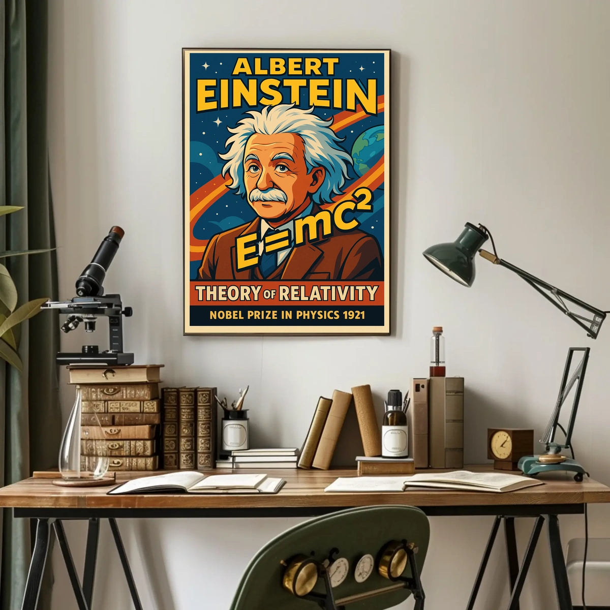 Albert Einstein Vintage Nobel Prize Physics Icon Scenic Timeless Wall Art Decor Ideal Science Lovers Poster