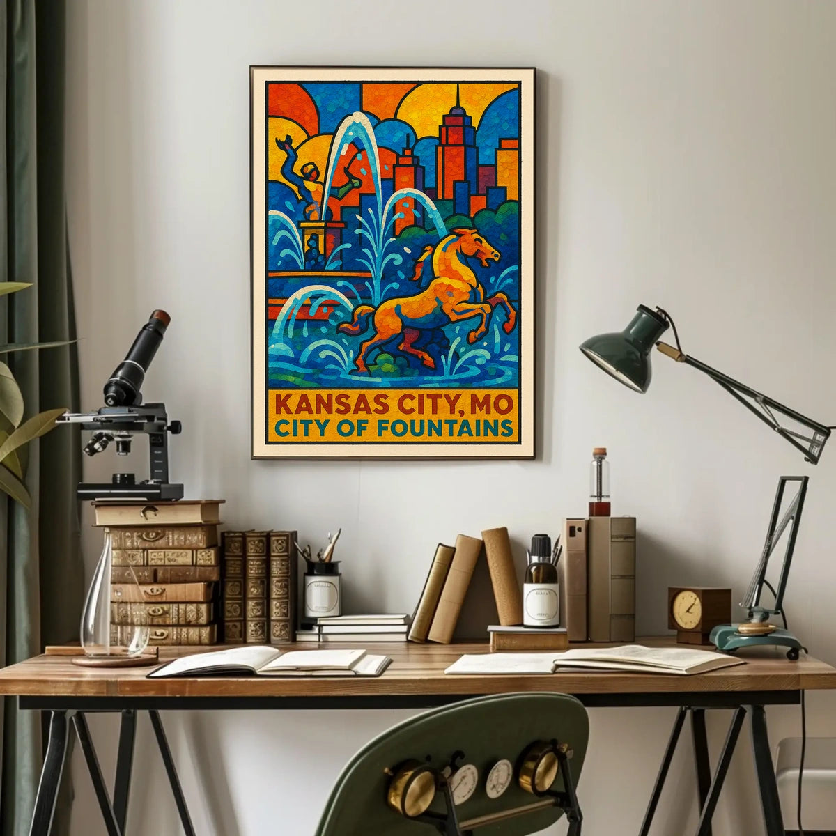 Kansas City City of Fountains Poster