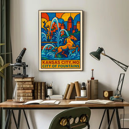 Kansas City City of Fountains Poster