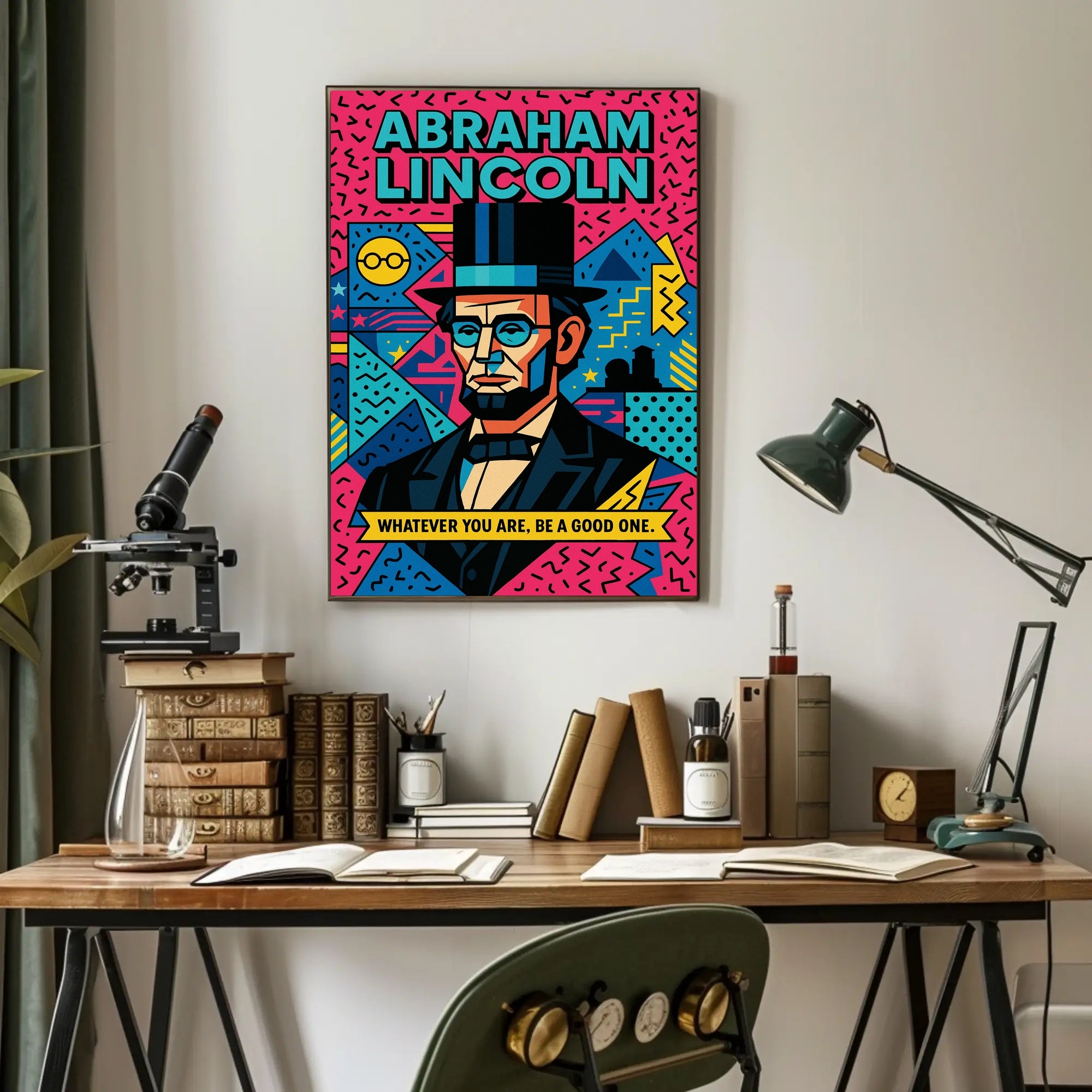 Bold Lincoln Pop Art, Motivational or Quote Poster PosterGoat