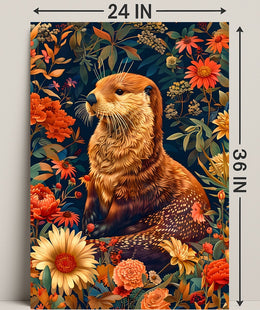 Enchanted Otter In A Floral Wonderland William Morris Art Poster