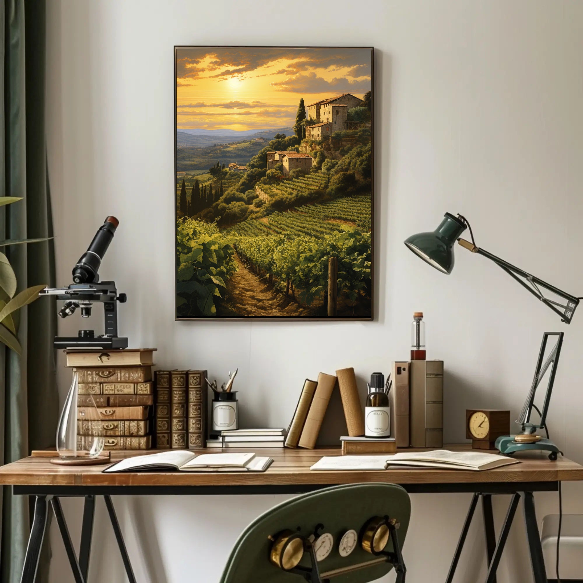 Italian Countryside Vineyard Landscape Travel Poster