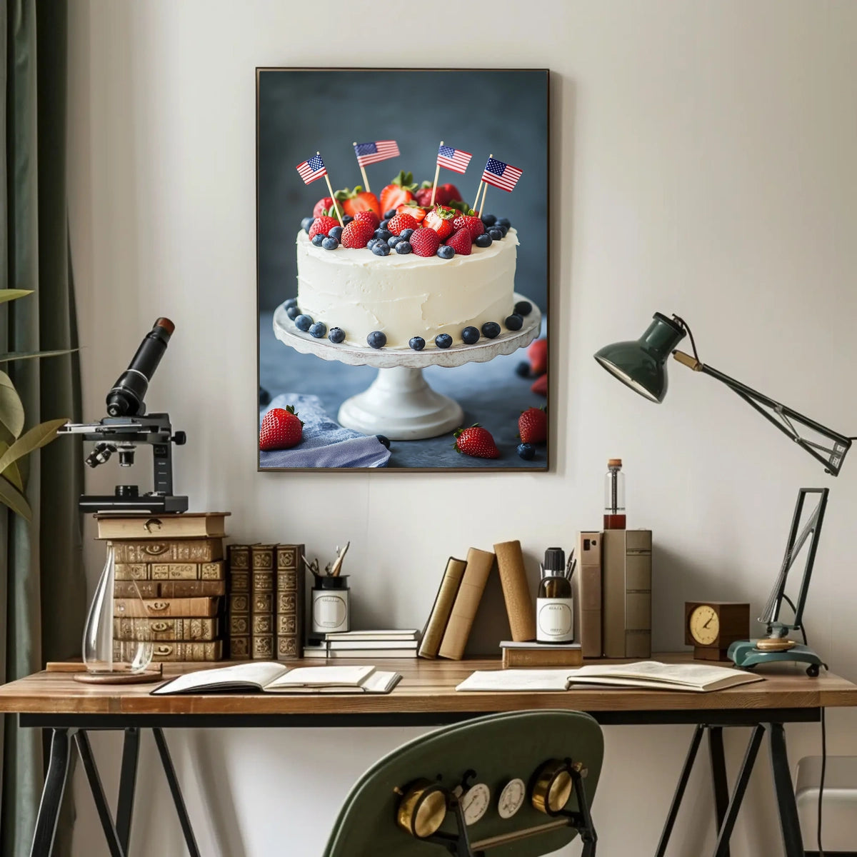 patriotic cake with white icing Poster