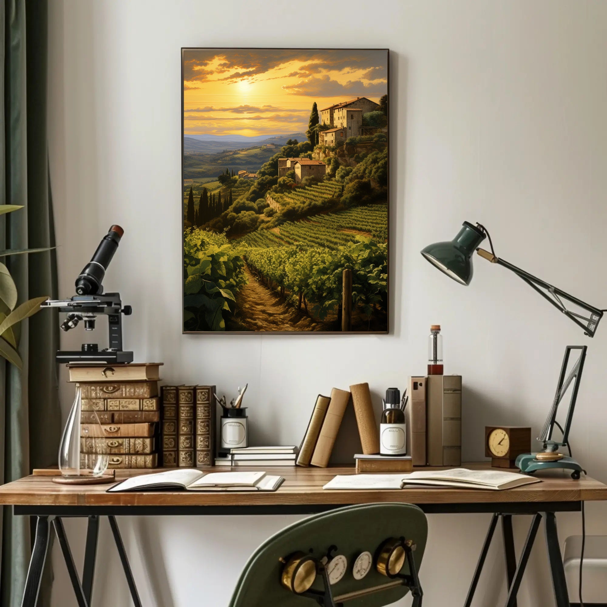 Tuscan Vineyard At Sunset Poster