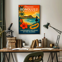Discover Honolulu Where Aloha Lives Poster