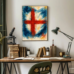 Abstract Cross In Watercolor Abstract Poster