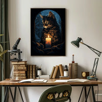 Enchanted Evening With A Cat Poster
