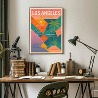 Vibrant Los Angeles Map Retro-Modern Travel Poster PosterGoat