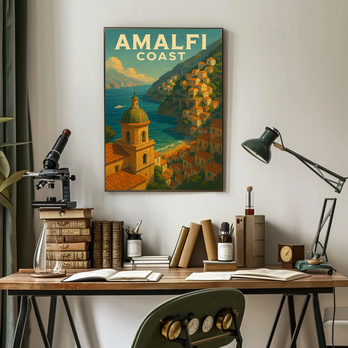 Amalfi Coast Poster Wall Art Seaside Print Travel Vibes