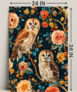 Owls And Blossoms William Morris Art Poster