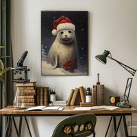 Festive Seal In Winter Wonderland Poster