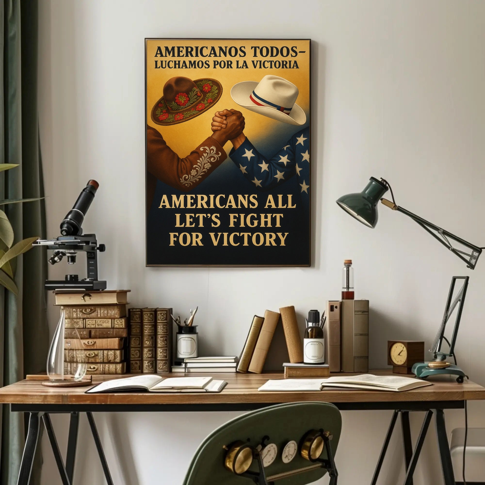 United We Stand Vintage WWII Propaganda Poster