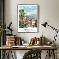 Medellin Cityscape Poster PosterGoat