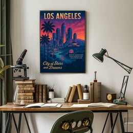 Los Angeles Dreamscape: Vintage-Inspired Cityscape Poster
