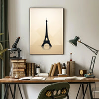 Eiffel Tower Silhouette Minimalist Paris Travel Art Poster