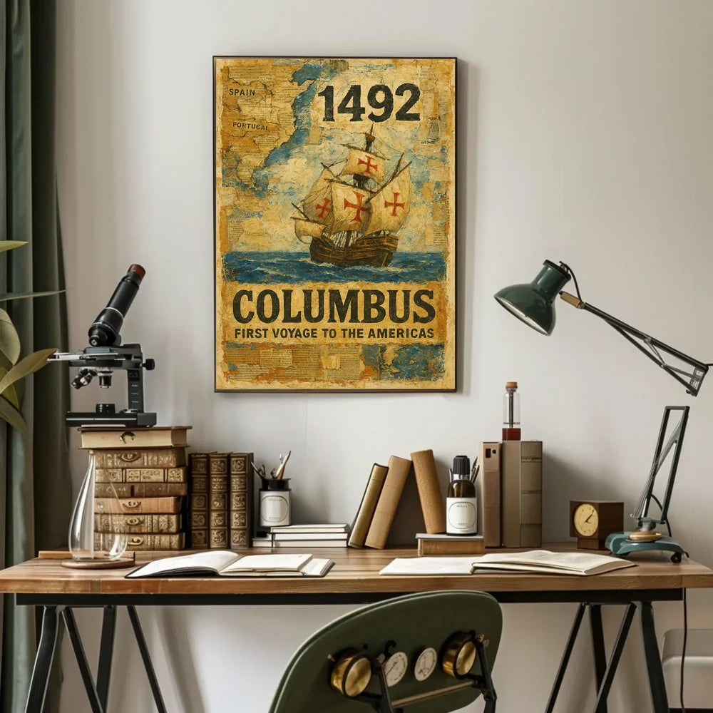 Columbus Americas Discovery 1492 Historic Journey Poster