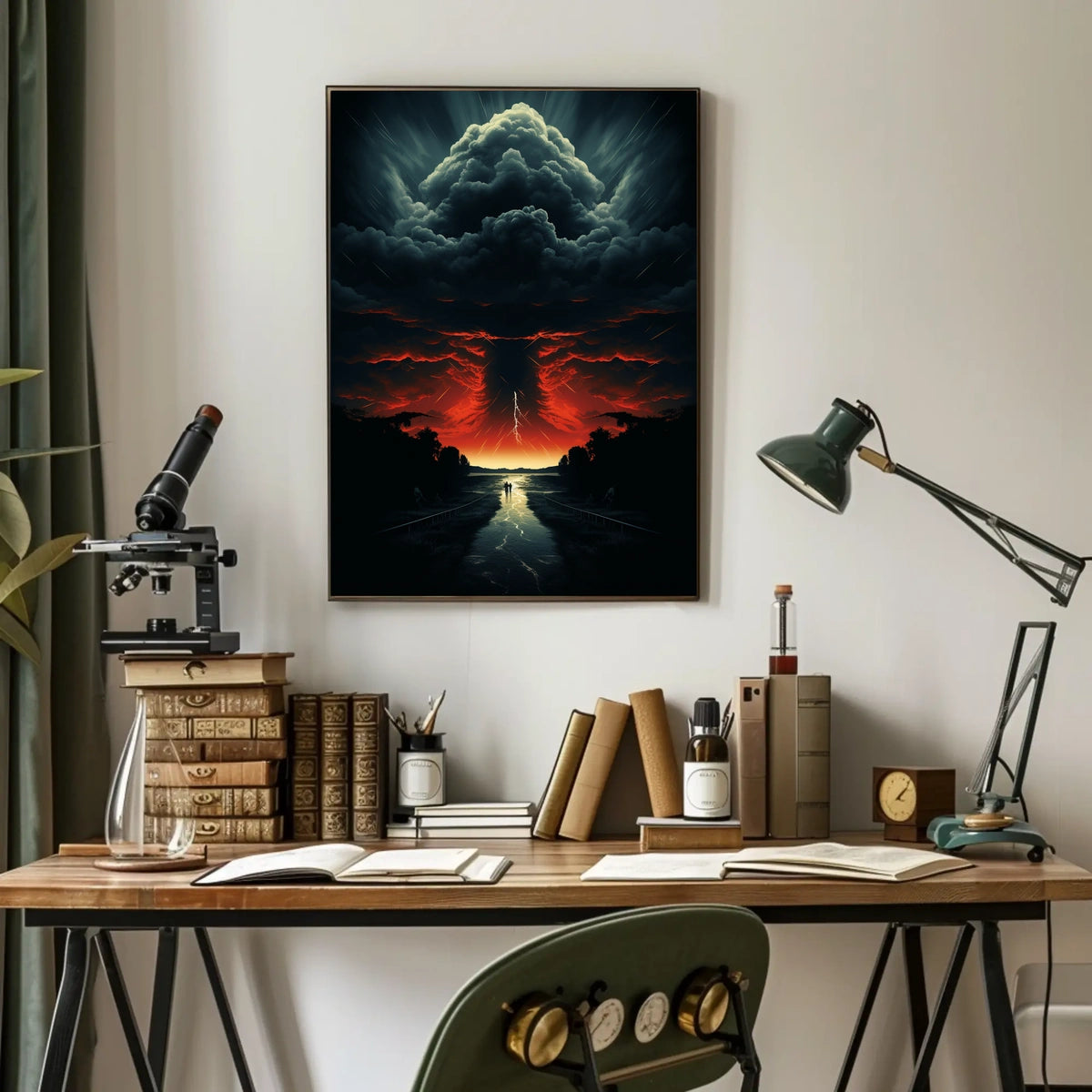 Eerie Skywalk Surreal Landscape Artistic Poster