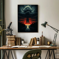 Eerie Skywalk Surreal Landscape Artistic Poster