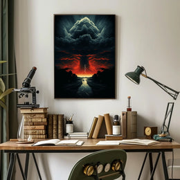 Eerie Skywalk Surreal Landscape Artistic Poster